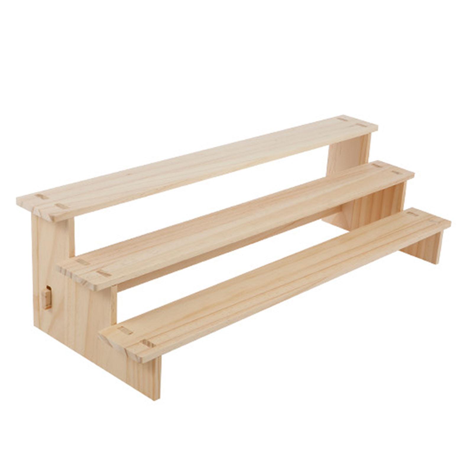 

3/4-ярусная деревянная подставка-полка для дисплея, прямоугольная деревянная подставка-подставка для дисплея, легко собирается для кухонного декора, органайзер