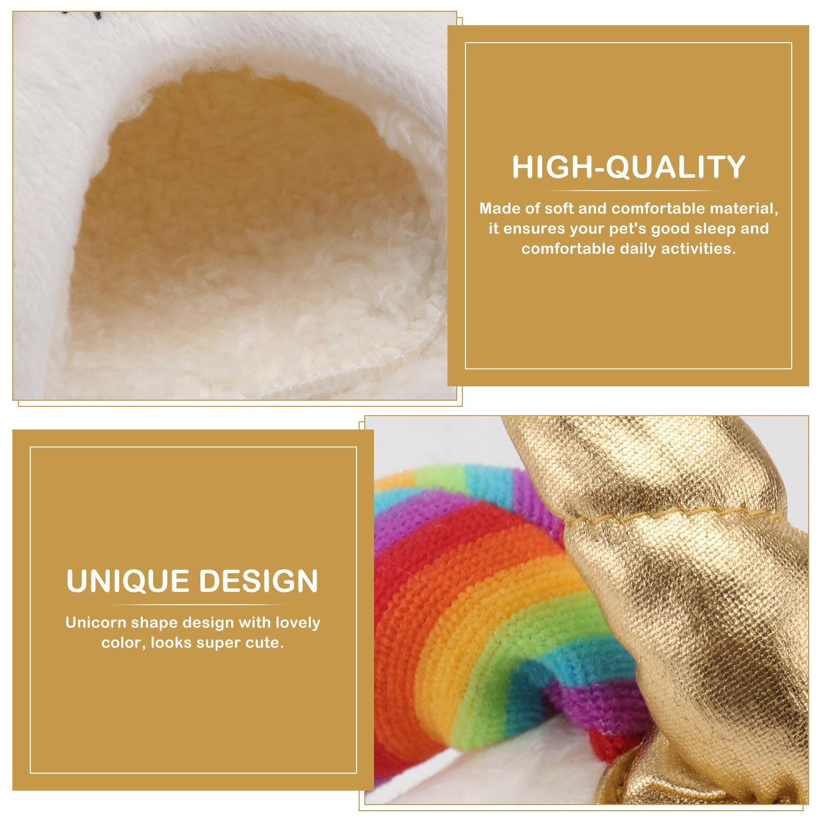 

Unicorn Shape Warm Pet Bed for Hamster Squirrel Mice Small Animals - White Size S Cozy Sleeping Nest Ideal for Couch Car Travel S