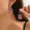 Chic Acrylic Christmas Fireplace Earrings - Perfect Holiday Party Gift