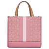 Coach Dempsey 22 Monogram Stripe Logo Accent Fabric And Leather Tote Bag Women tote Pink Latte CQ878-IMXCV