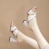 Fashion Hot Selling Summer Shoes Women Thick High Heels Peep Toe Sandals 2025 French Style Korean Casual Outddor Roman Slippers Pumps