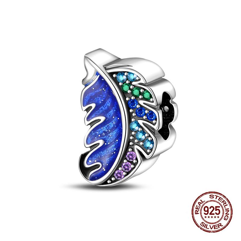 Suitable For Authentic Genuine Copper Decorative Charms Bead Elements Magnificent Feather Butterfly Magical Mask Charm Decorations Jewelry Creation