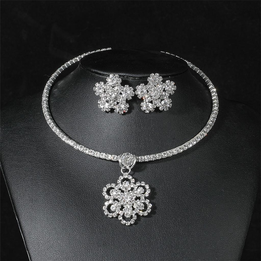 Butterfly Collar Necklace Rhinestone Necklace Earrings Wedding Two-piece Wedding Dress Accessories, Bridal Jewelry Set
