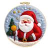 Christmas Needle Felting Kit Holiday Felt Painting Set for Beginners Starter Needle Felting DIY Craft Kit with Pad Needles Wool Decorative Frame