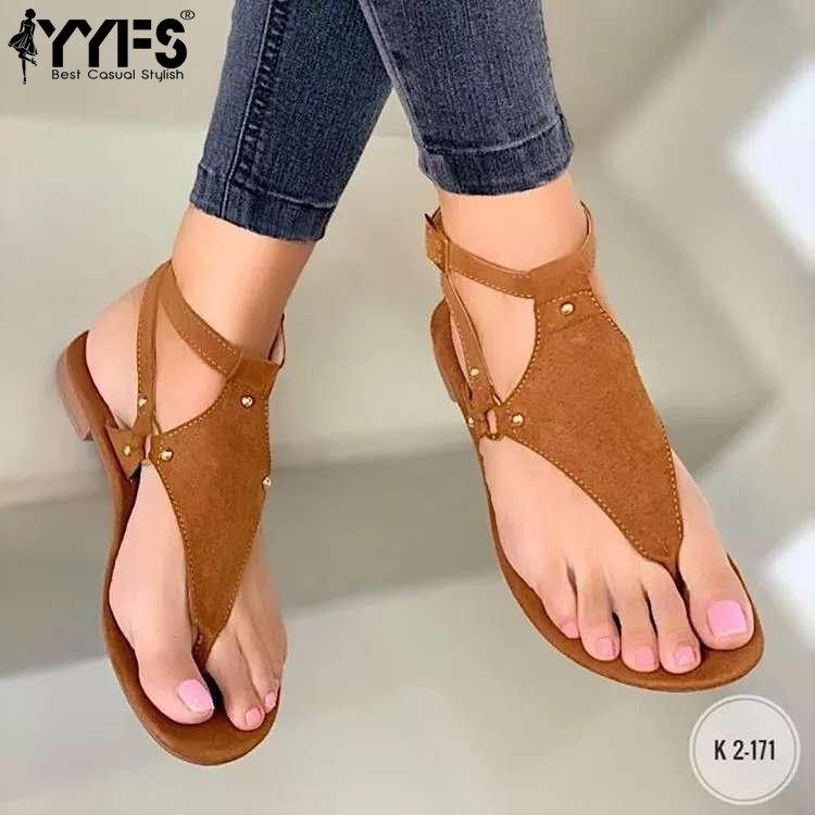 Wish Sandals Women's Summer New Flat Casual Clip-toe Large Size Beach Sandals