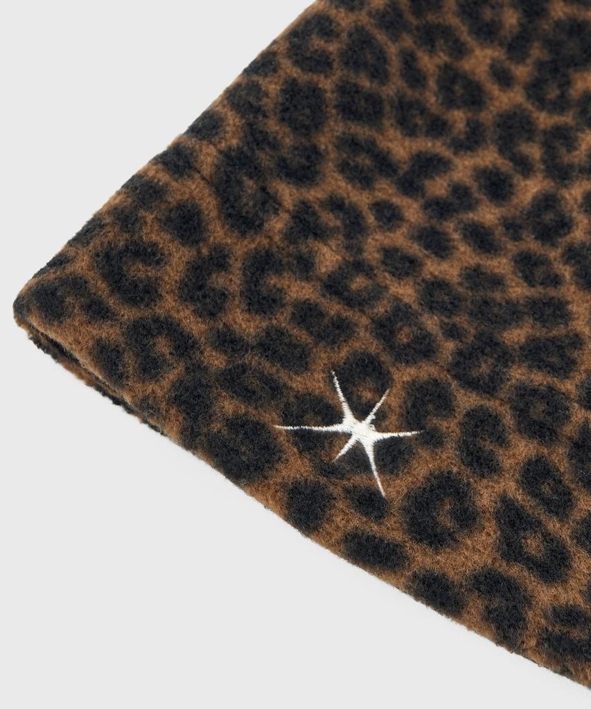 Yunse Hatch Embroidered Beanie (Leopard)