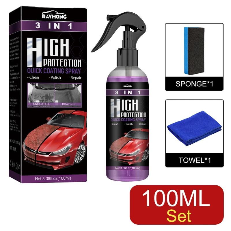 30ml/100ml Car Ceramic Coating Spray 3 In 1 Auto Nano Ceramic Coating Polishing Spraying Wax Car Paint Scratch Repair Remover