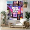 Grand Theft Auto Vintage Vægtæppe Retro Boho Ideel til Balkon Kollegievæg Soveværelse Alsidig Dekoration Boho Dekoration Gave til Nyt Hjem