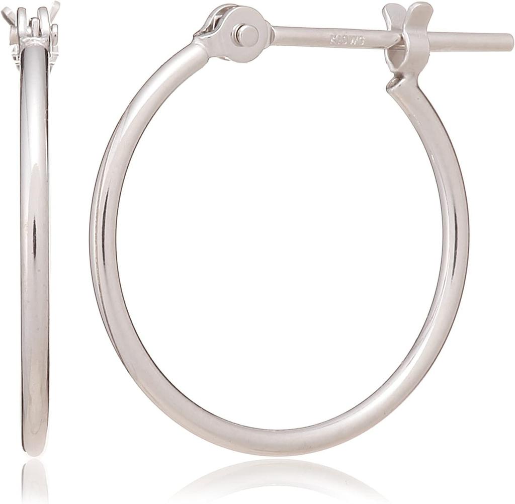 10K White Gold Hoop Earrings X (1mm 15mm)