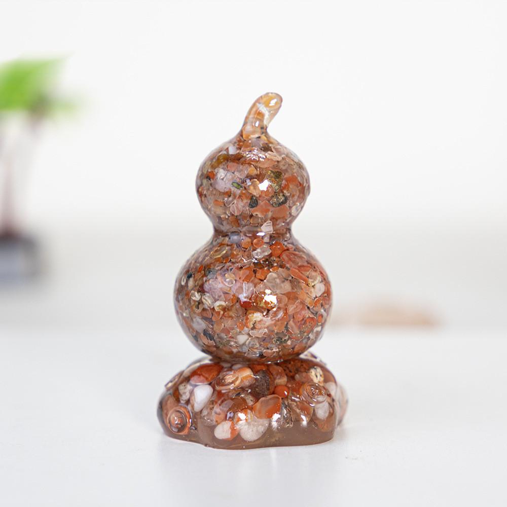 Resin Filled Natural Crystal Gourd Ornaments For Home Decor Gift Ideas
