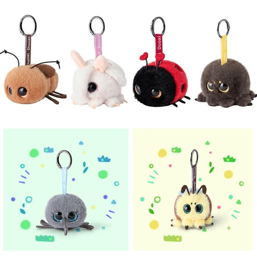 Funny Toy PP Cotton Insect Series Bee Keychain Soft Ladybug Key Rings Fans Gifts Cockroaches Spider Bag Pendant Trendy Jewelry
