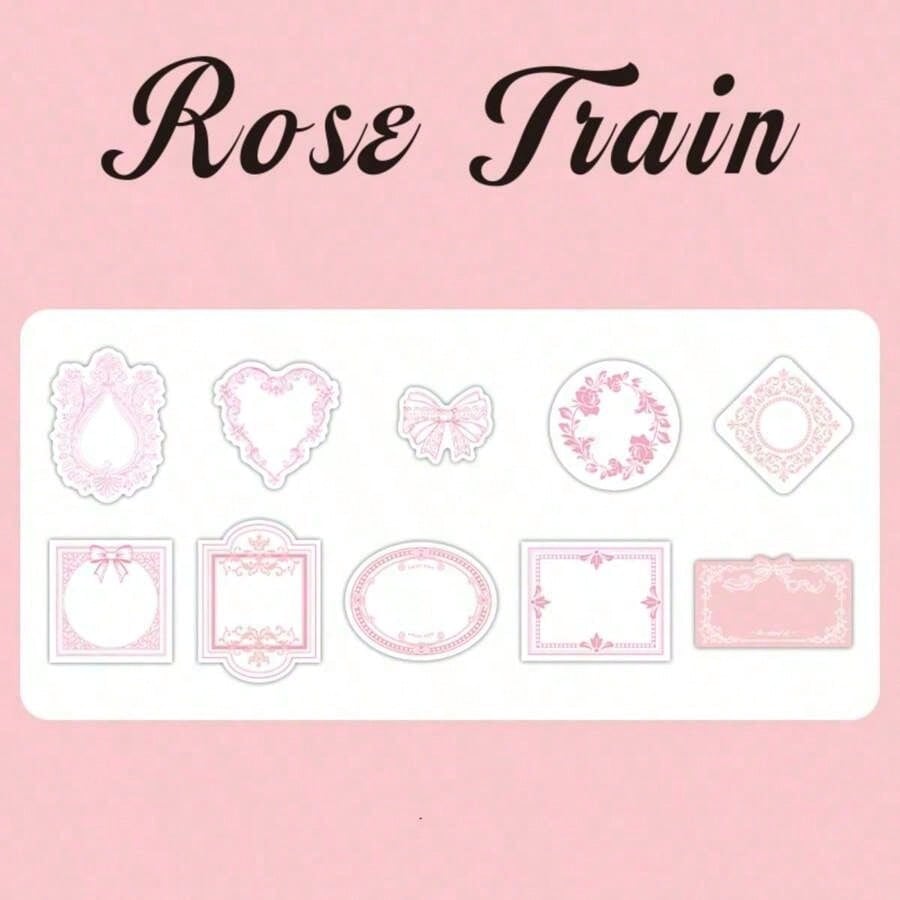 

30 Sheets Of Retro Embossed Relief Printing Thickened Specialty Paper Memo Pad With Floral Bow Detail Frame, Ins Style one-size