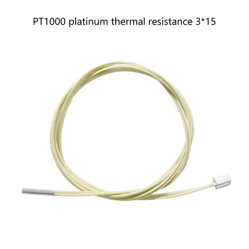 PT1000 Heat Resistant Thermistor, 3x15mm 400℃ Temperature Thermal Resistor for Stable 3D Printing