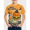 Rundhals 3D Lebensmittel- & Kürbis-Grafik bedruckte Kurzarm-Kinder-Jungen-T-Shirts - Weiches, mittelelastisches Polyestergewebe Sommer Kleidung mit entspannter Passform