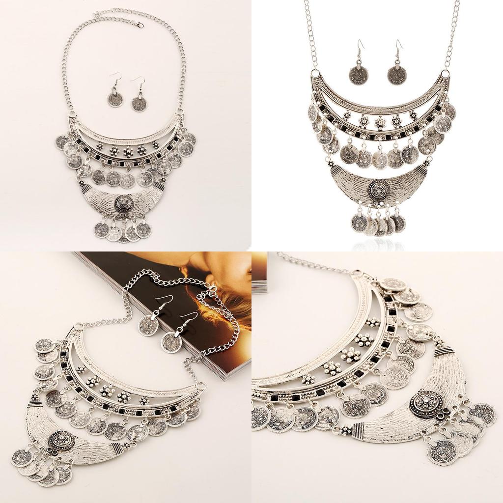 European Style Alloy Coin Pendant Necklace With Chain For Gifts And Travel