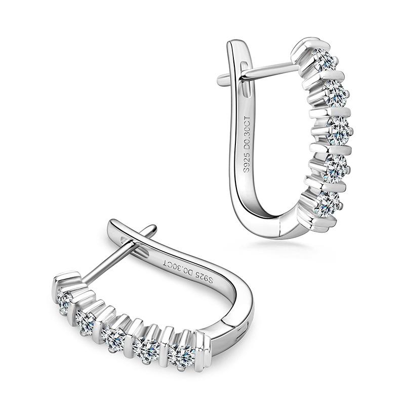 Moissanite Stud Earrings in D Color with High-End Micro-Pave Design, S925 Silver.