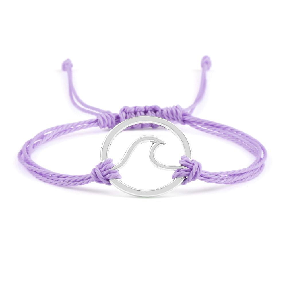 Bohemian Wax Rope Braied Bracelet for Women Men Charm Waves Adjustable Bangles Lucky String Bracelets Friends Gift Wrist Jewelry