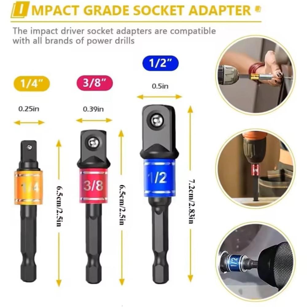 Multifunctional Electric Drill Hex to Square Socket Adapter