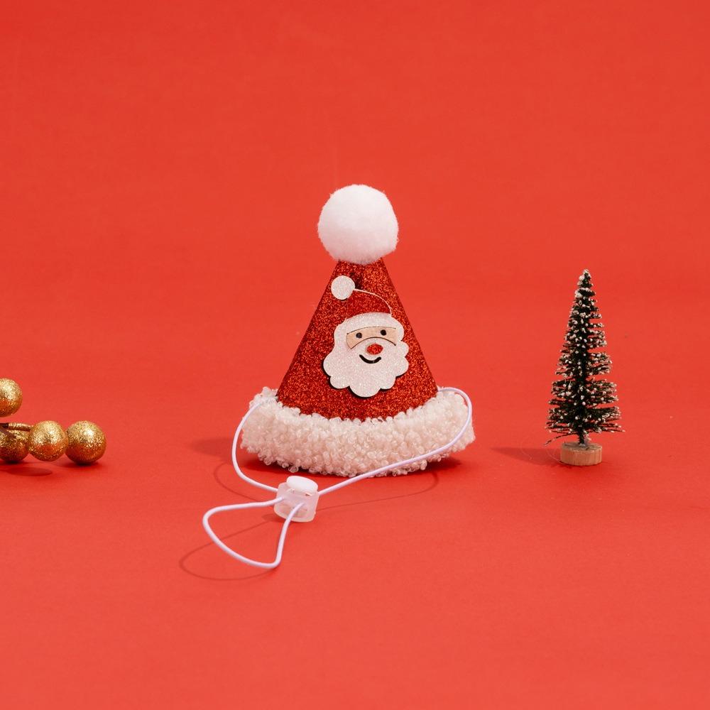 Reusable Christmas Cat Hat Red Cute Cartoon Xmas Cat Custom Autumn Winter Decorative Pets Dress Up Supplies for Dogs