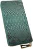 Cyprus Green [Type 2] Long Wallet for Men and Women, Made from a Single Piece of Genuine Snakeskin Leather, with a Round Zipper, Coin Purse, Card