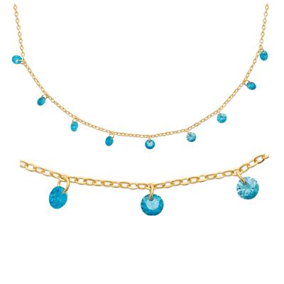 [R5749] - Gold-plated Necklace 'Sissi' Turquoise Gold - 4 Mm