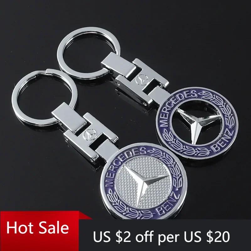 GLC Kovový přívěsek na klíče od auta Oboustranný kroužek na klíče pro Mercedes Benz Nová třída B/C/E Třída A C200L GLC GLK Nová CLA GLA