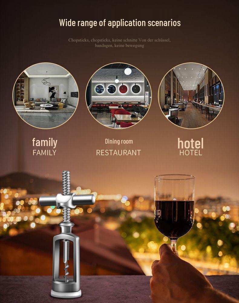 Zinc Alloy Red Wine Corkscrew Bottle Opener