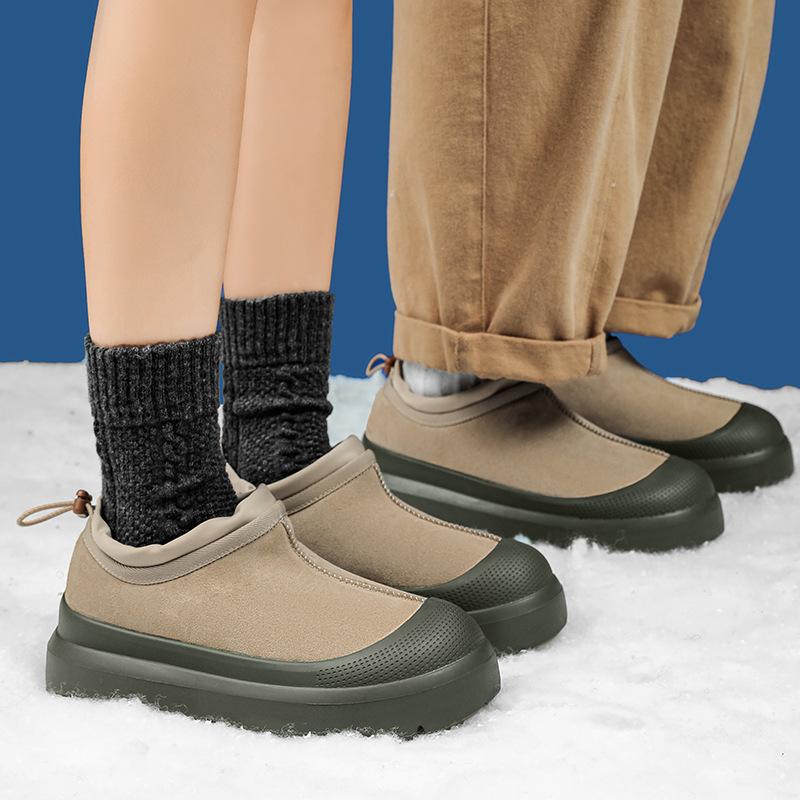 Stejné pro muže i ženy v zimě 2025, nové ležérní všestranné sametové teplé sněhule, větruodolné kotníkové boty a bavlněné boty proti mrazu.