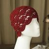 Fashion Solid Color Women Hand-Knitted Hollow Thin Cap Lace Breathable Kerchief Hat Crochet Toe Cap Cotton Thread Hats Gifts