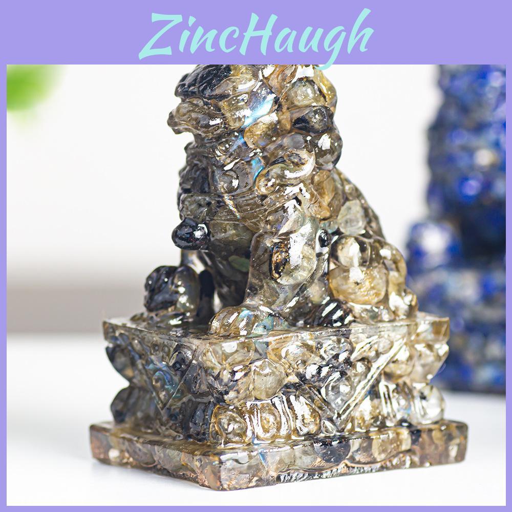 Resin Filled Natural Quartz Lion Figurine With Elegant Home Decor Gift For Adults