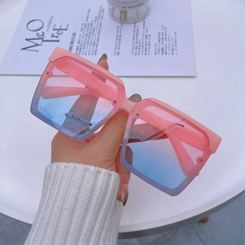Lightweight Comfortable Durable High Quality Retro High End Stylish Oversized Square Shaped Female Women Men Sun Glasses