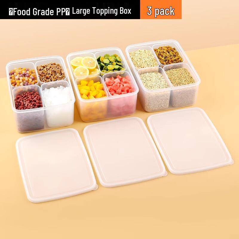 Shengbilai Commercial 4-Compartment Ingredient Organizer Set
