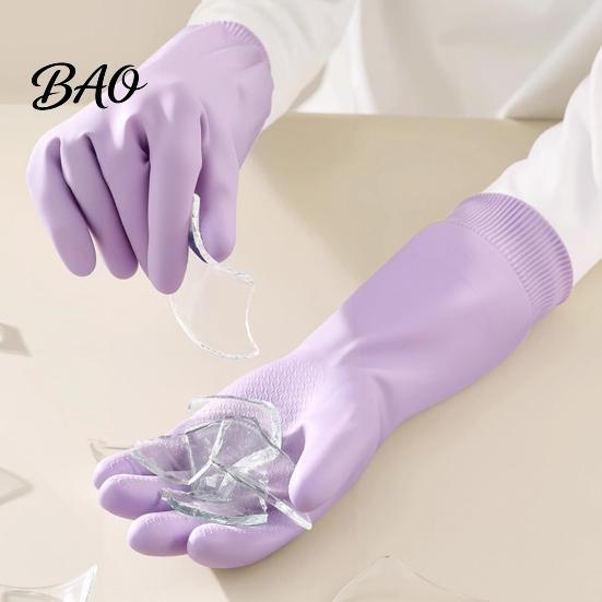 Fleece Lined Cleaning Gloves Dishwashing for Housework, Waterproof PVC Rubber Gloves, Anti-slip Protective Laundry Grip Warm Velvet Lining Kitchen And