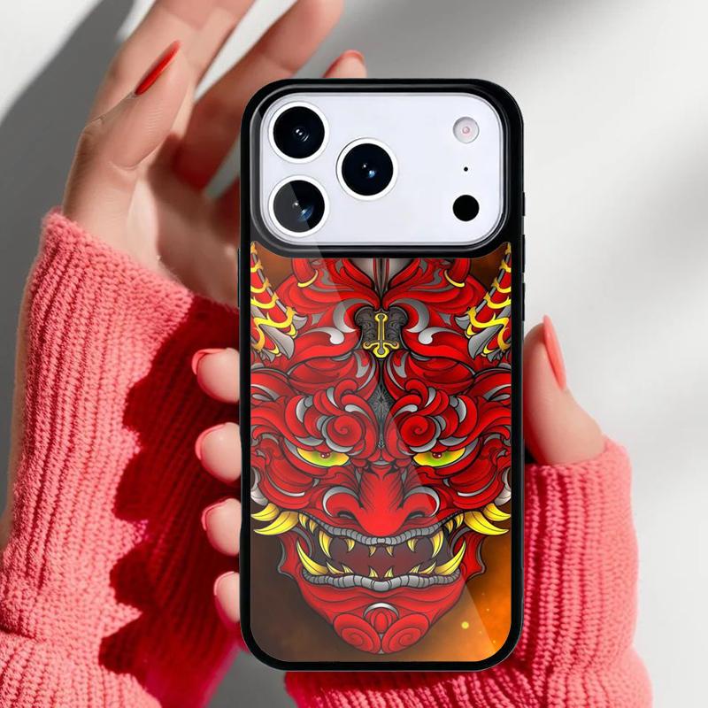 Samurai Oni Mask Phone Case for iPhone 17 Air 16e 15 14 13 Pro Max Back Cover for 12 11 Pro Coque