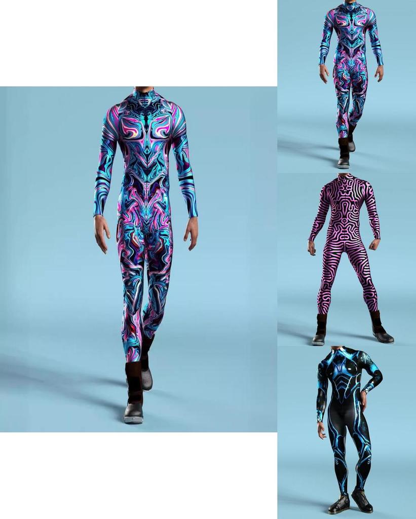 Halloween Adult Cosplay Jumpsuit With 3d Digital Print For Costume Party Fun