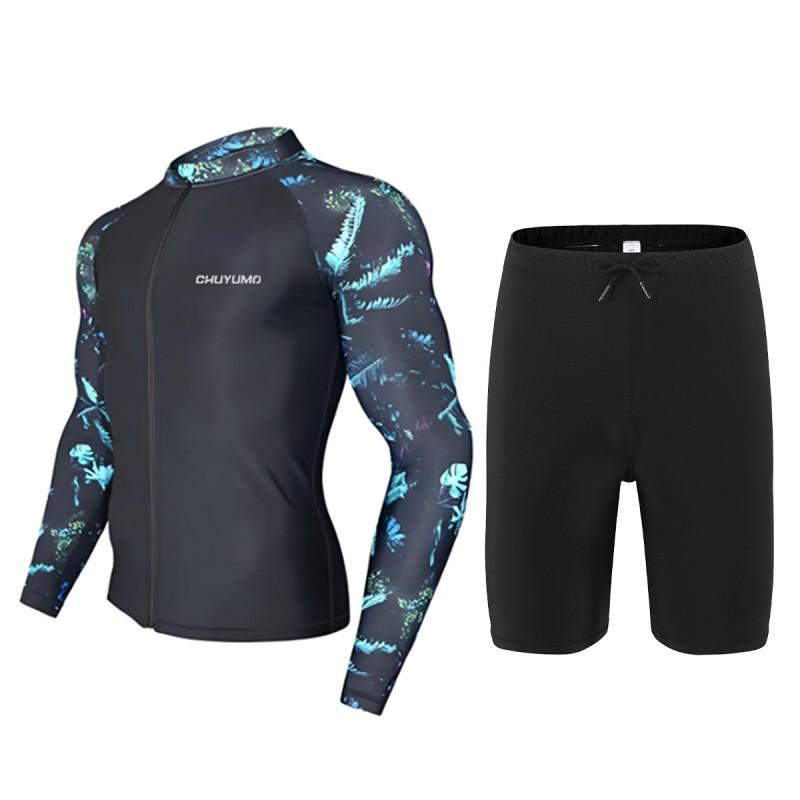 Mens Quick-Dry UV Protection Rash Guard Surfing Diving Snorkeling Swimming Fitness Outdoor Water Sports