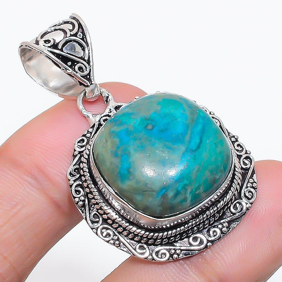 Quantum Quatrro Gemstone Handmade 925 Sterling Silver Jewelry Pendant 1.77" GK-7425