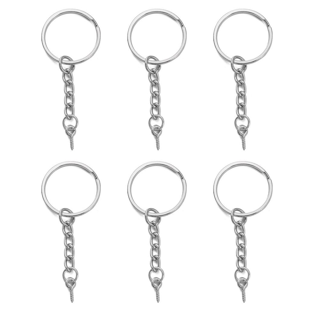 10 Stück Eisen Flacher Ring Schlüsselanhänger Hängende Schafaugenkette Schnallen Verbinder für DIY Schmuckherstellung