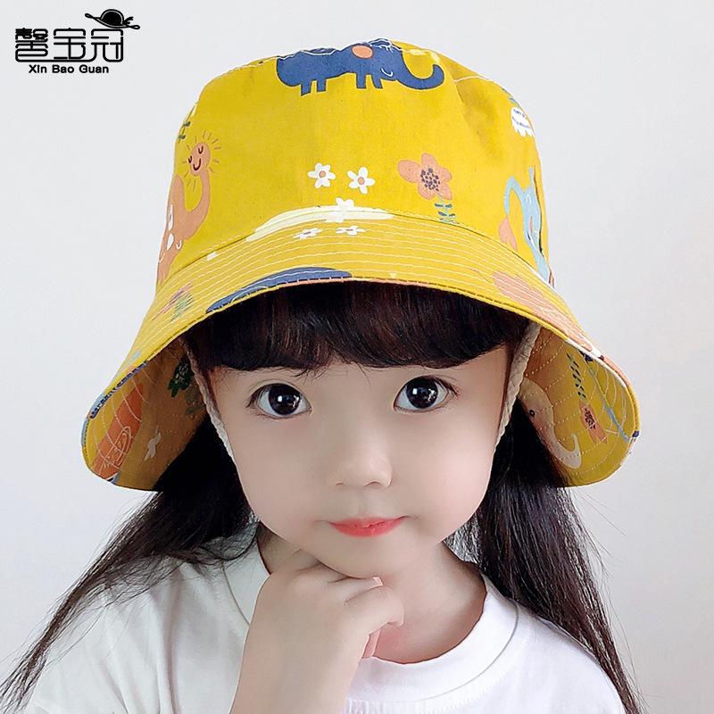 1014 cotton thin baby hat spring summer hat animal pattern hat children sun protection bucket hat men and women basin hat new
