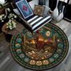 Prehistoric Glass Round Area Rug Under Office Chairs Bedroom Living Room Home Decor