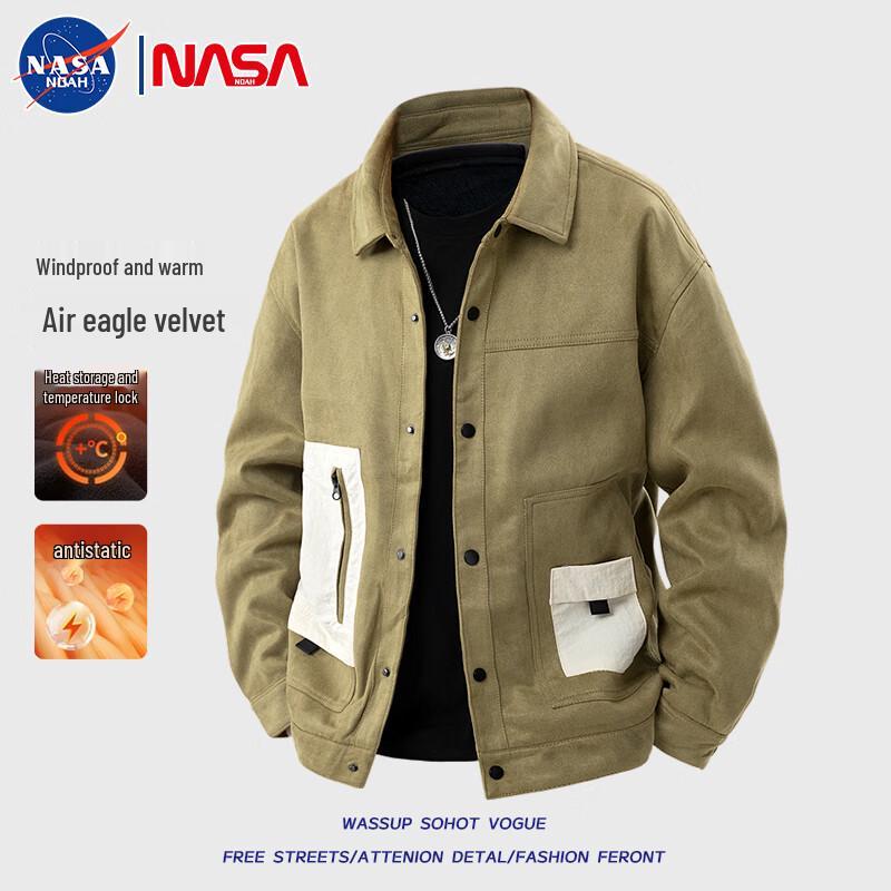 

NASA NOAH Men s Trendy Spliced Workwear Jacket 4XL