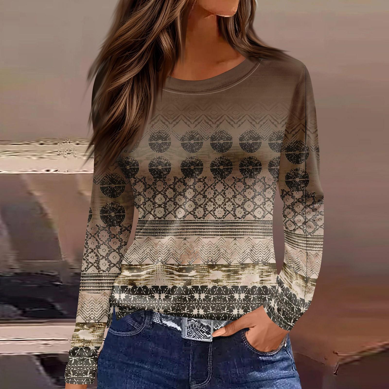 Женская модная повседневная свободная футболка с разрезом и круглым вырезом с длинным — фото 7