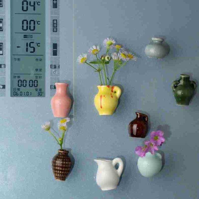 Refrigerator Magnets Creative Vase Fridge Magnets Decorative Magnets for Office Kitchen Classroom Locker Whiteboard