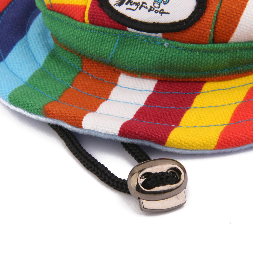 Small Pet Dog Cat Kitten Striped Princess Mesh Strap Hat Cap Sunbonnet