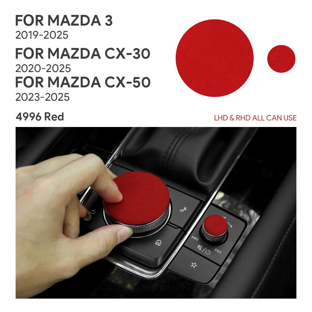 Top Suede Trim Sticker For Mazda 3 Axela -2025 CX30 CX-30 -2025 CX50 CX-50 -2025 Car Central Control Multimedia Knob