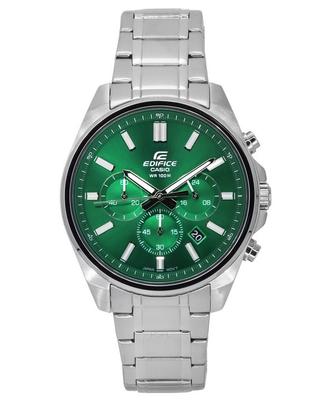 Orologio da uomo Edifice Standard Cronografo analogico in acciaio inossidabile quadrante verde al quarzo EFV-650D-3A 100M