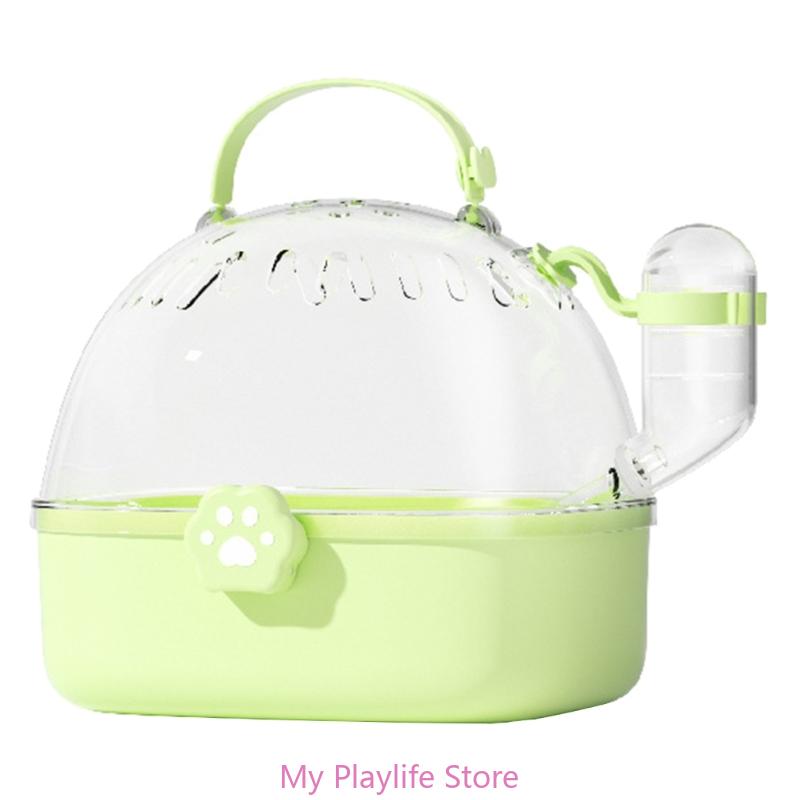 Hamster Outdoor Carrier Cage Portable Hamster Cage with Clear Large Flip Cover for Hamster Bird Carrying Pet Supplies