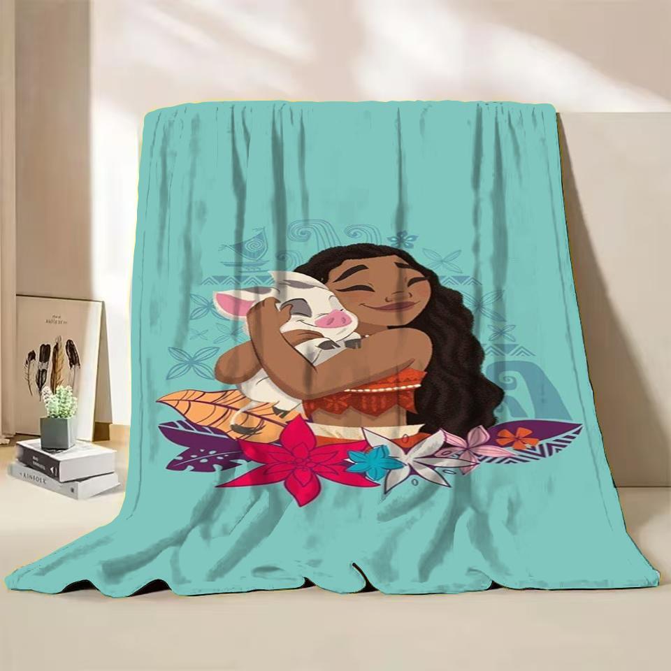 Disney Moana Duffy Flanel Worpdeken voor Bed Sofa Thuis Slaapkamer Kantoor Reizen Kinderdeken Kinderen Winter Warm Cadeaus