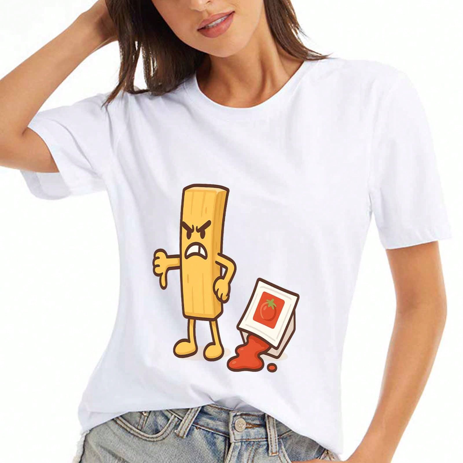 Angel And Demon Ladies Cotton T Shirt, Pure Cotton Premium Print, Durable, Casual And Fashionable. Paradise Angel And Devil Anime Design, Aesthetical S разноцветный