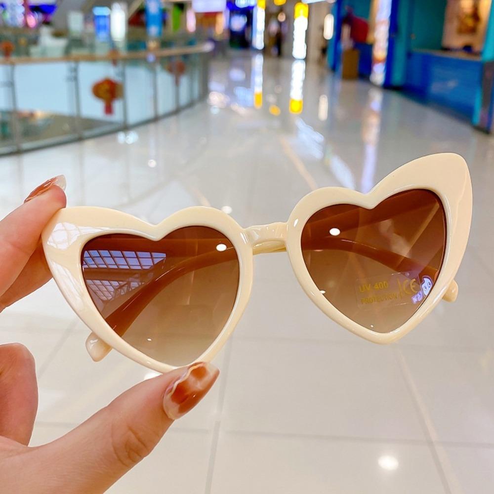 Korean Retro Love Child Sunglasses for Kids Fashion Oval Solid Color Children Eyewear